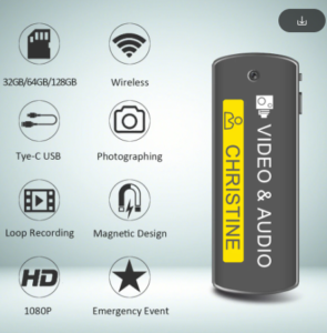 features of wearable nameplate recorder